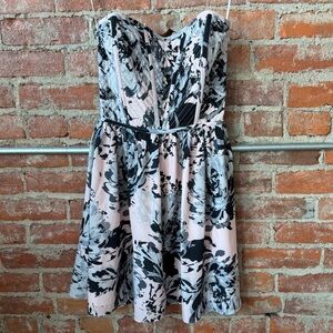 Aqua Floral Patterned Dress